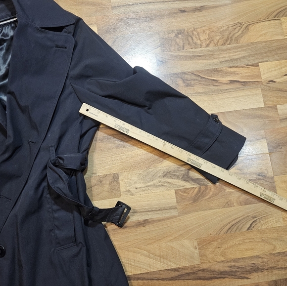 Men’s All Weather Trench Coat 42R Belted Army Black - Picture 6 of 7